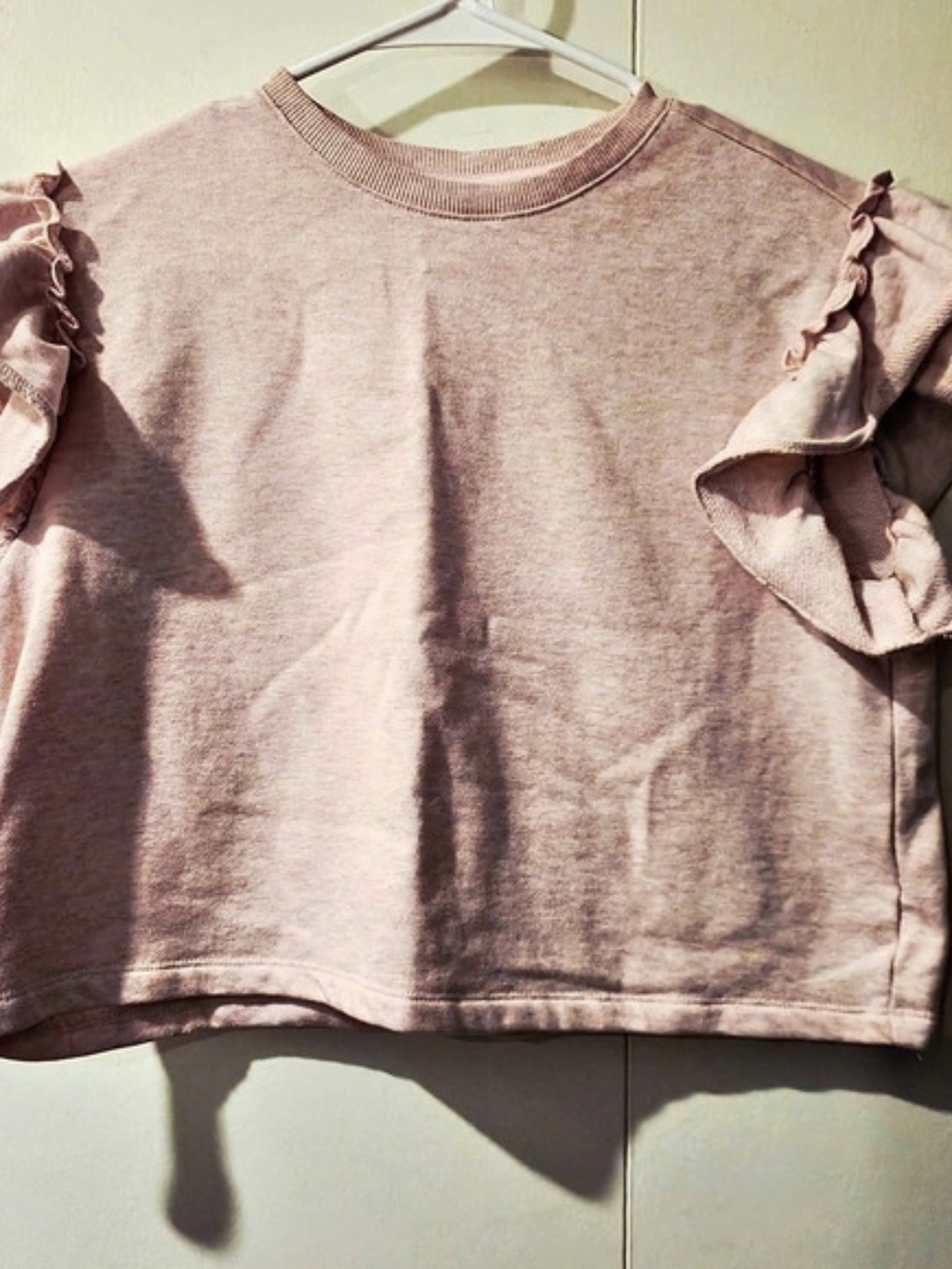 Janie and Jack Pink Dream Heather French Terry Ruffle Top Ruffle Top Pink Size 8